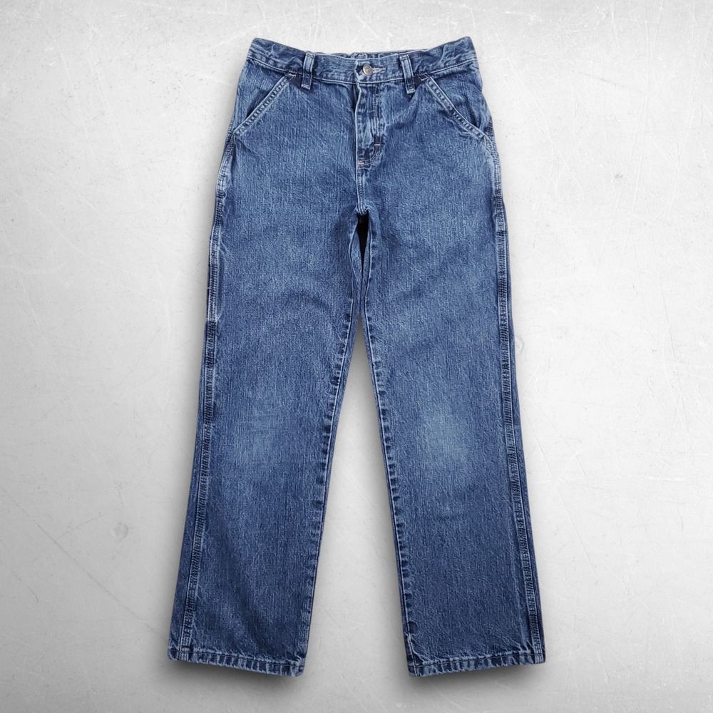 Wrangler Authentic Issue Carpenter Jeans Youth 12R Blue Workwear Skater Utility